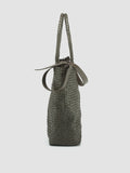 OC CLASS 35 Woven - Green Leather Tote Bag