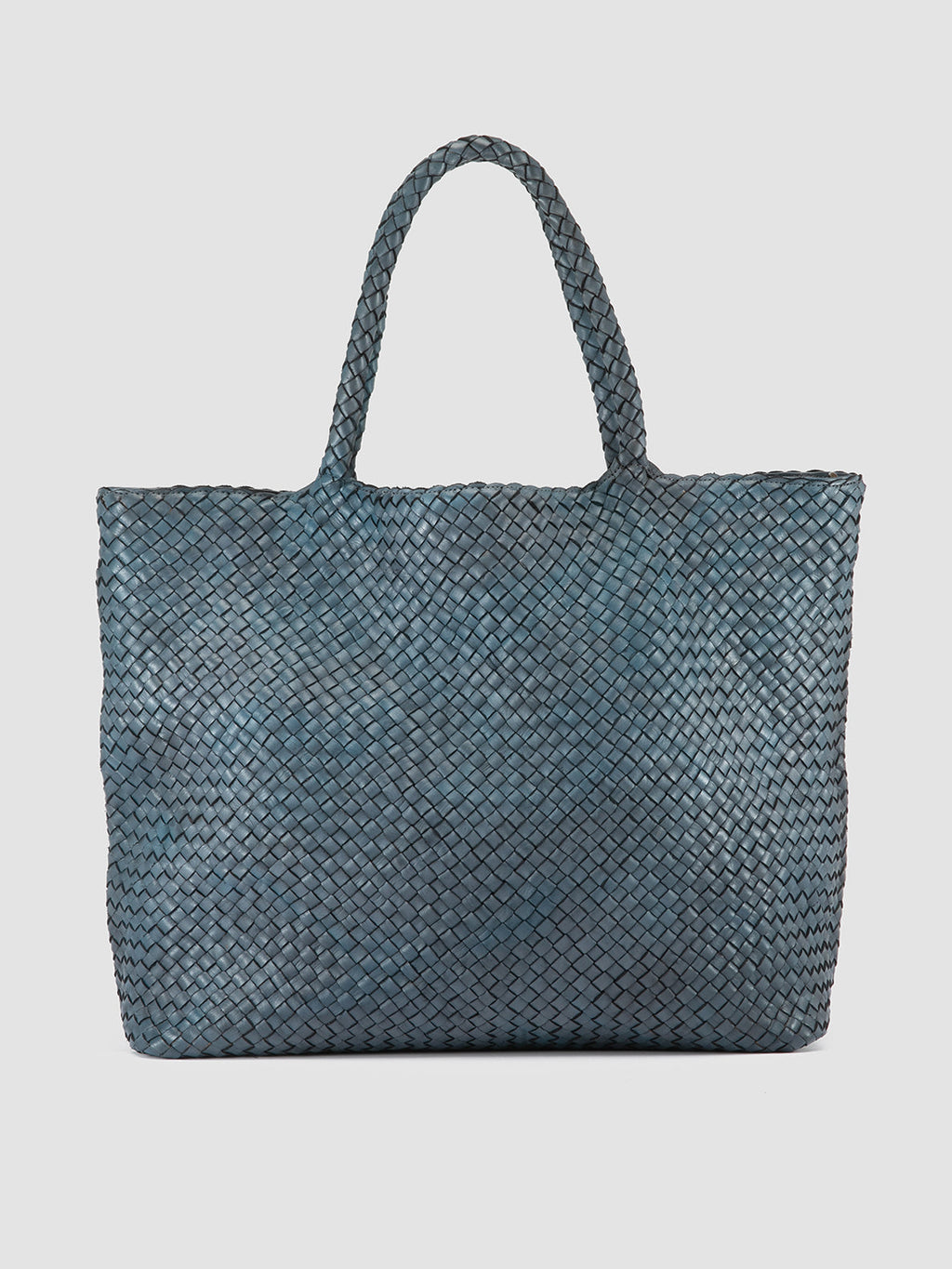 OC CLASS 35 Woven - Blue Leather Tote Bag