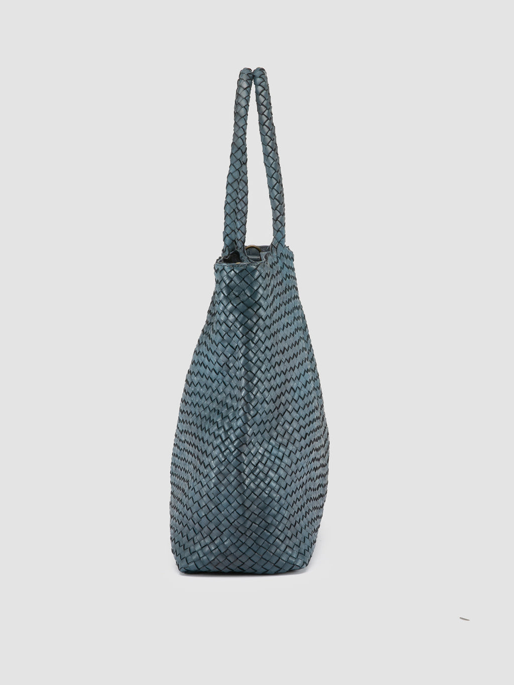 OC CLASS 35 Woven - Blue Leather Tote Bag