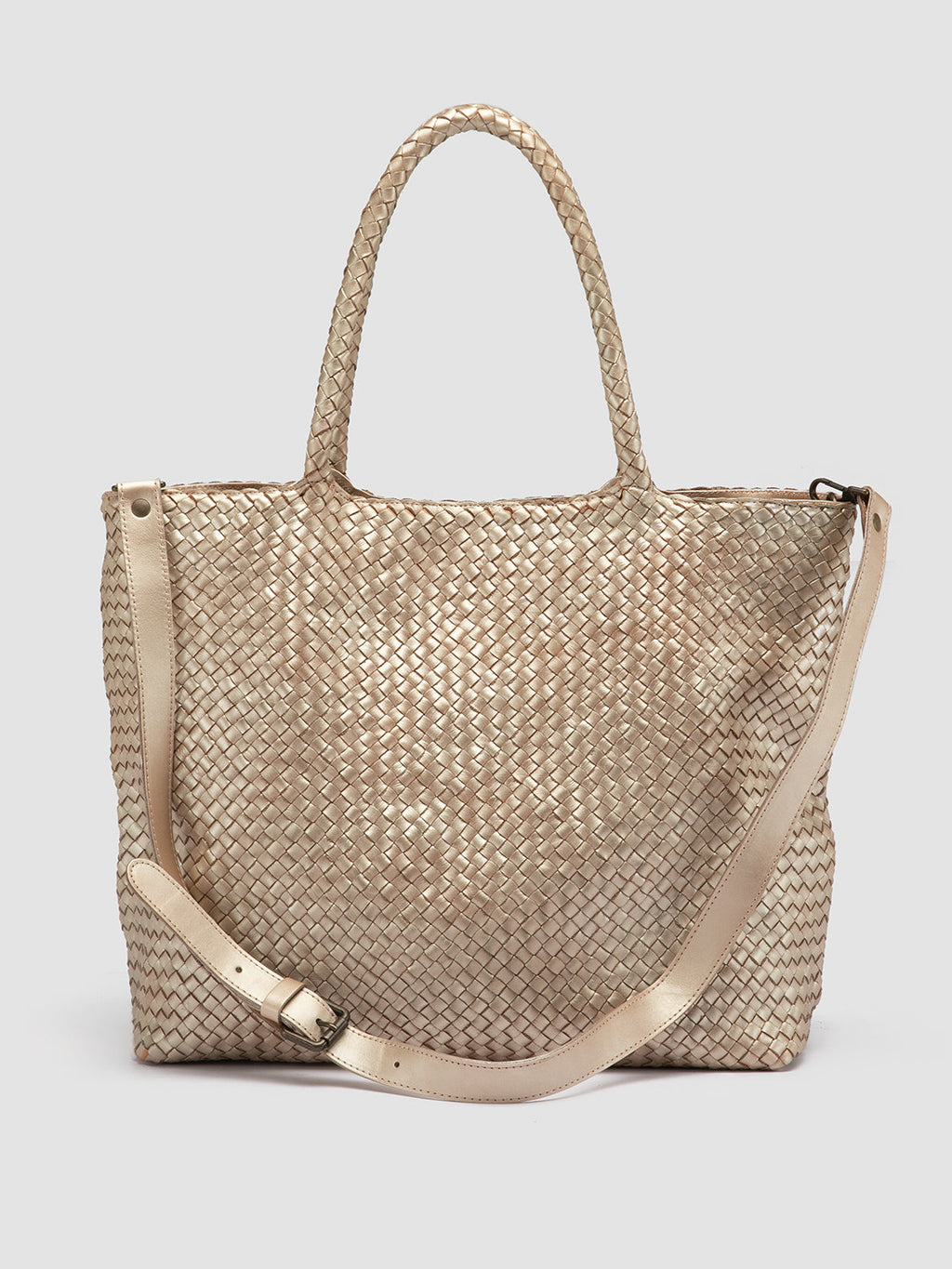 OC CLASS 35 Woven - Gold Leather Tote Bag