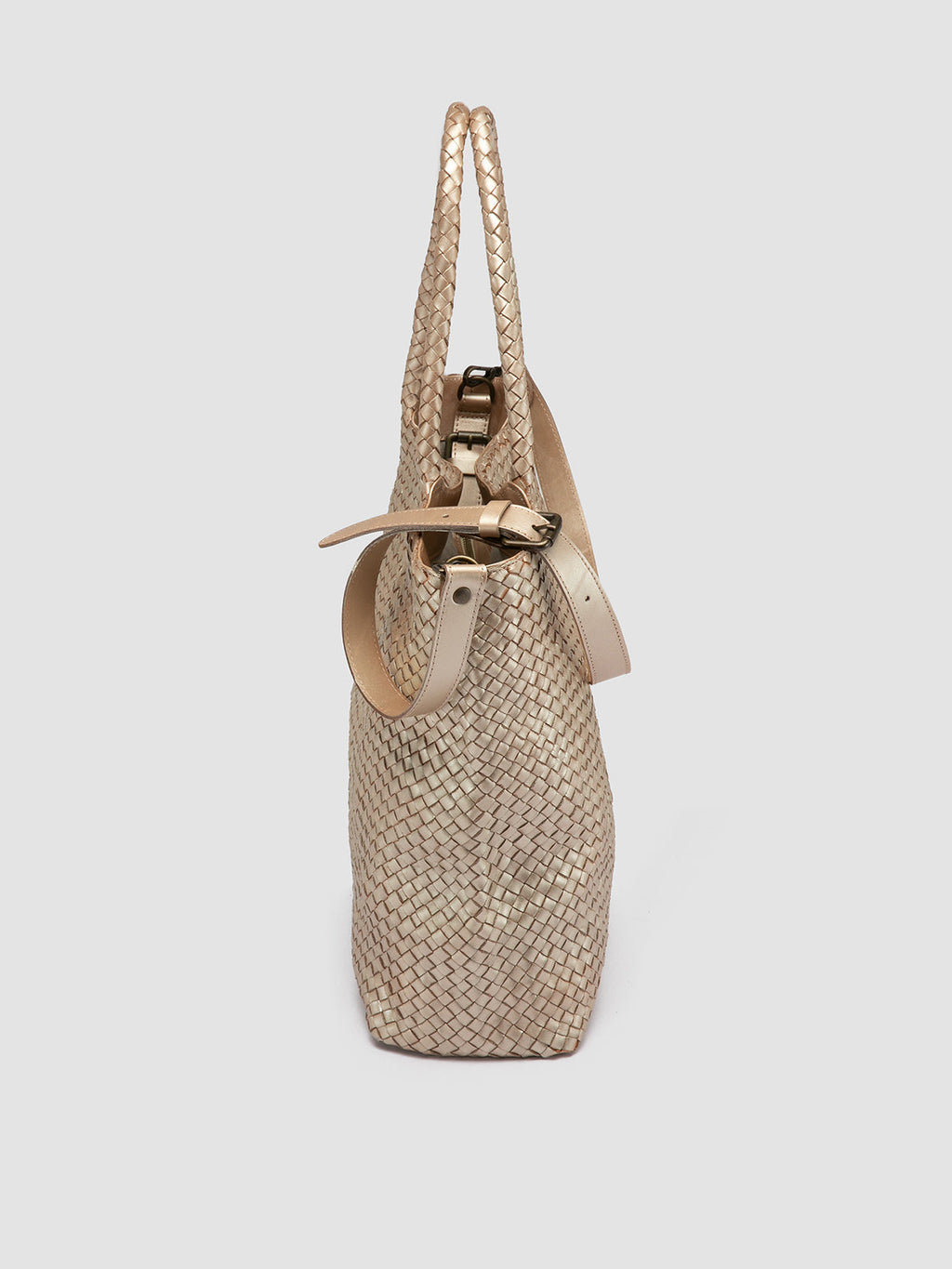 OC CLASS 35 Woven - Gold Leather Tote Bag