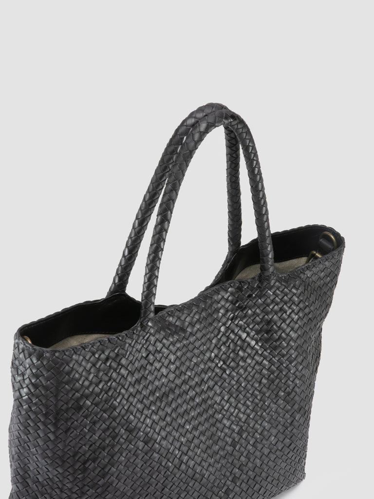 OC CLASS 35 Woven Navy Seal - Blue Leather Tote Bag