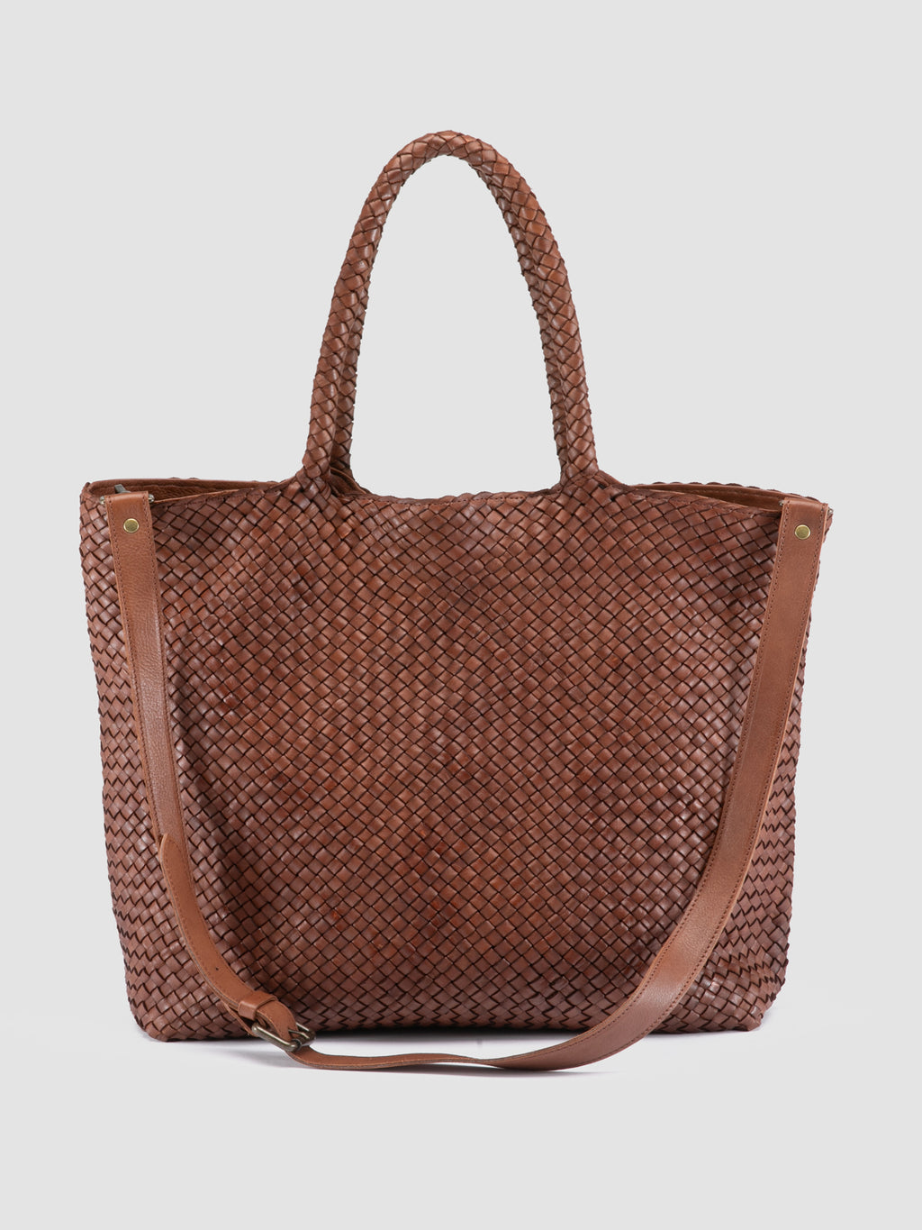 OC CLASS 35 Woven - Brown Leather Tote Bag - 3