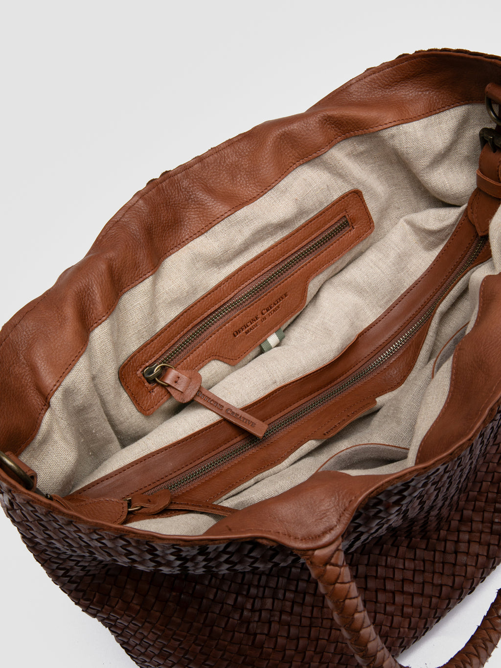 OC CLASS 35 Woven - Brown Leather Tote Bag - 5