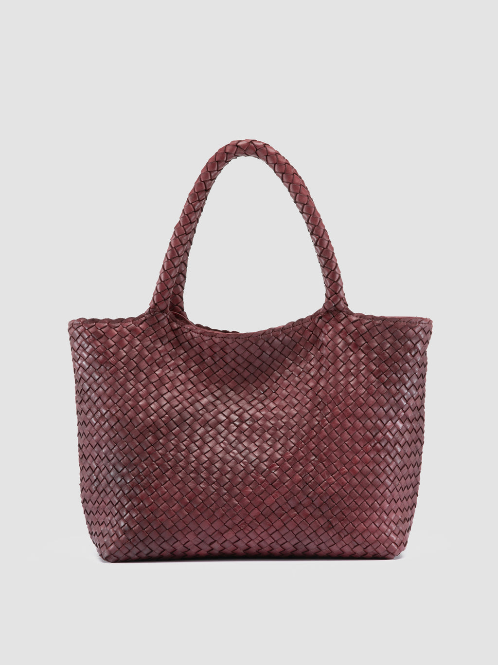 OC CLASS 48 - Burgundy Woven Leather tote bag - 0