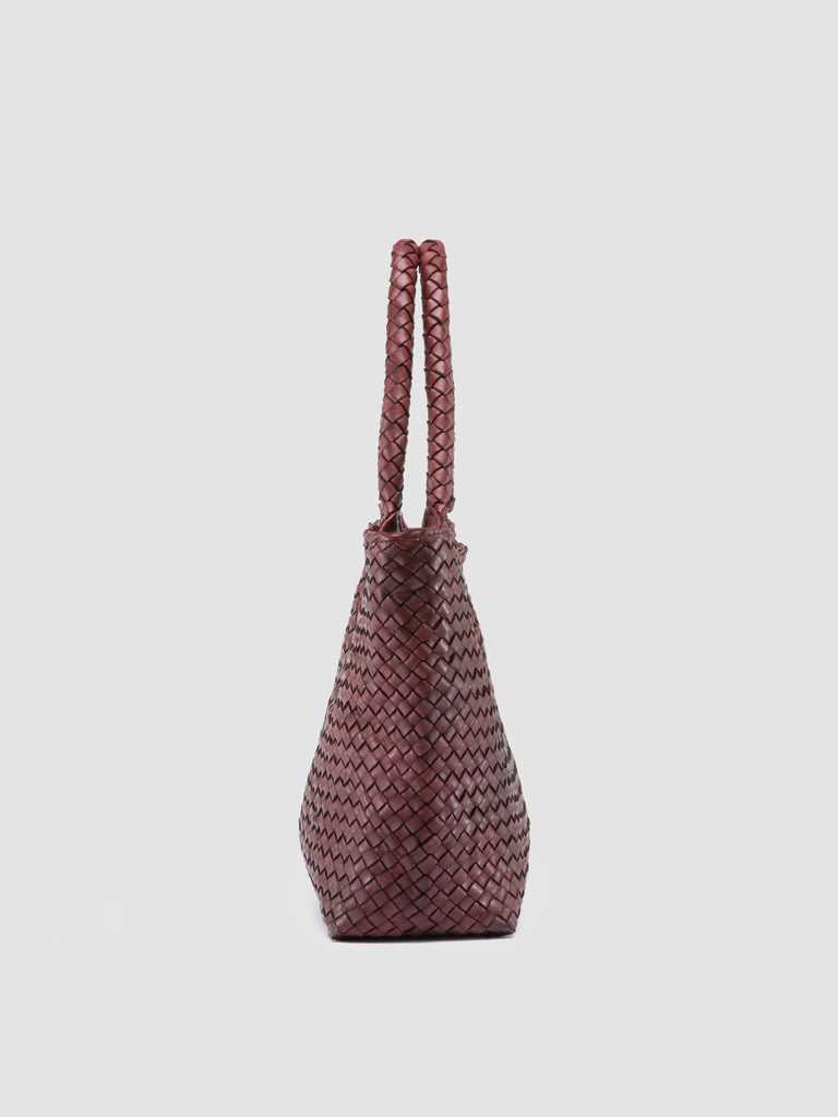 OC CLASS 48 - Burgundy Woven Leather tote bag