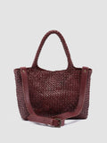 OC CLASS 48 - Burgundy Woven Leather tote bag - 3
