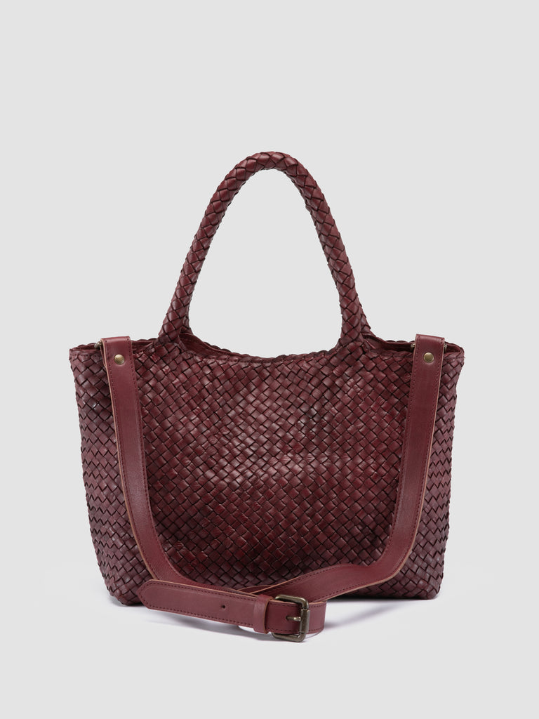 OC CLASS 48 - Burgundy Woven Leather tote bag