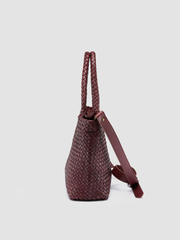 OC CLASS 48 - Burgundy Woven Leather tote bag