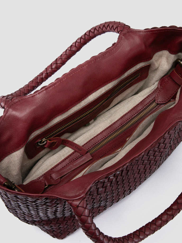 OC CLASS 48 - Burgundy Woven Leather tote bag
