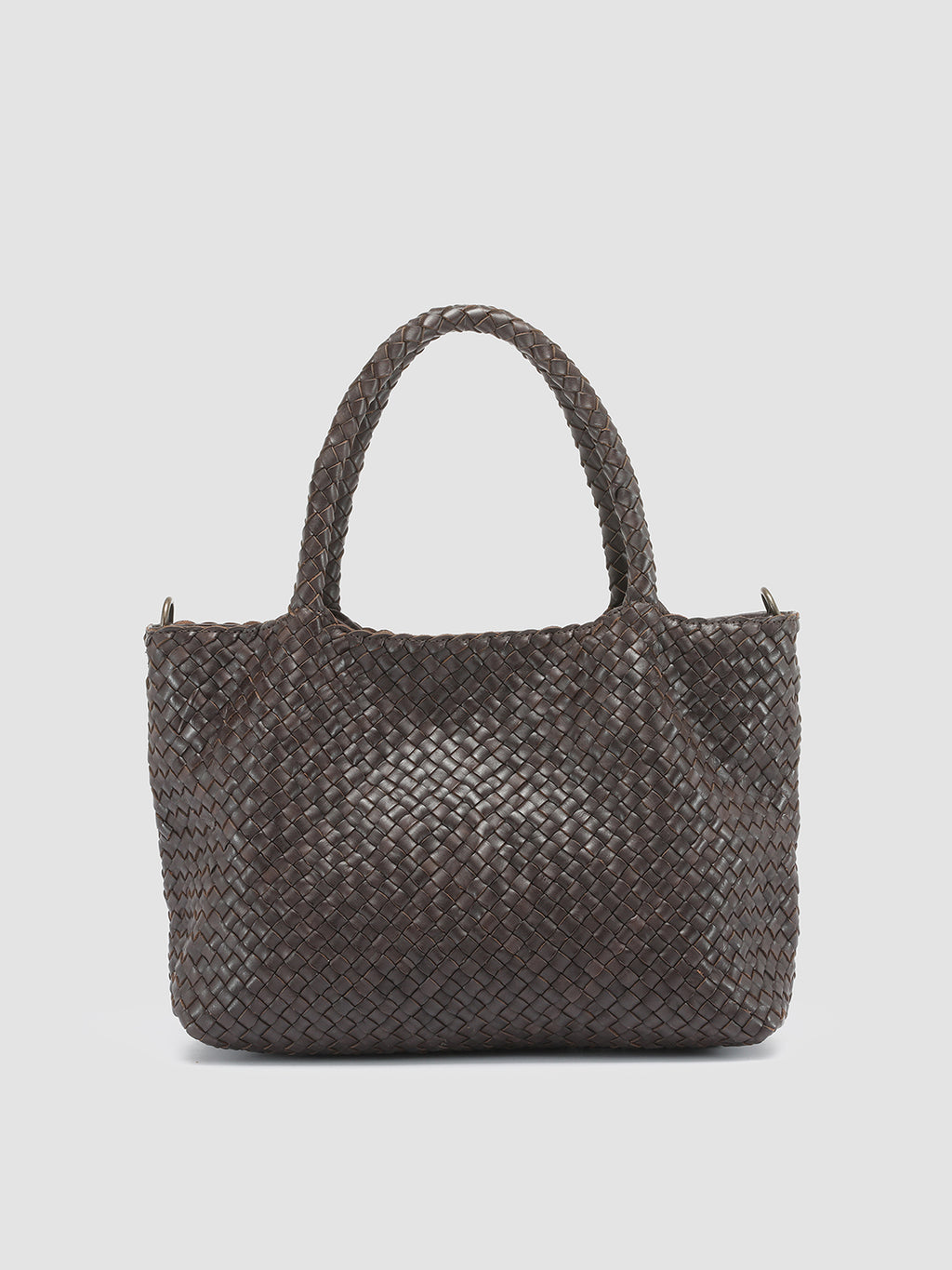 OC CLASS 48 - Dark Brown Woven Leather tote bag - 0