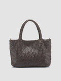 OC CLASS 48 - Dark Brown Woven Leather tote bag - 0
