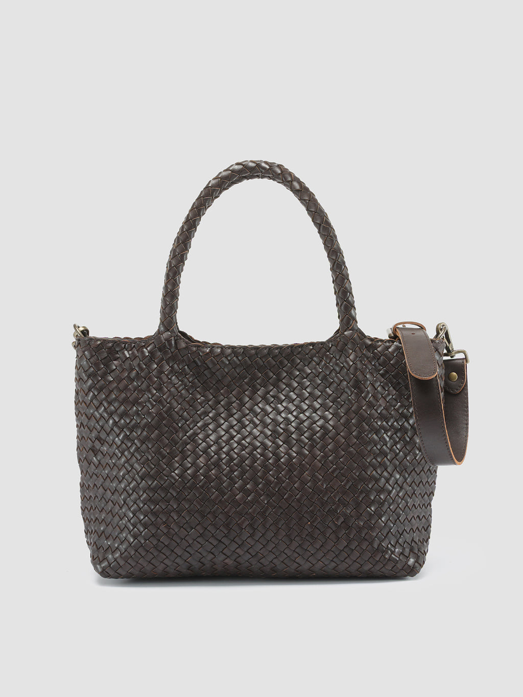 OC CLASS 48 - Dark Brown Woven Leather tote bag - 3