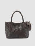 OC CLASS 48 - Dark Brown Woven Leather tote bag - 3
