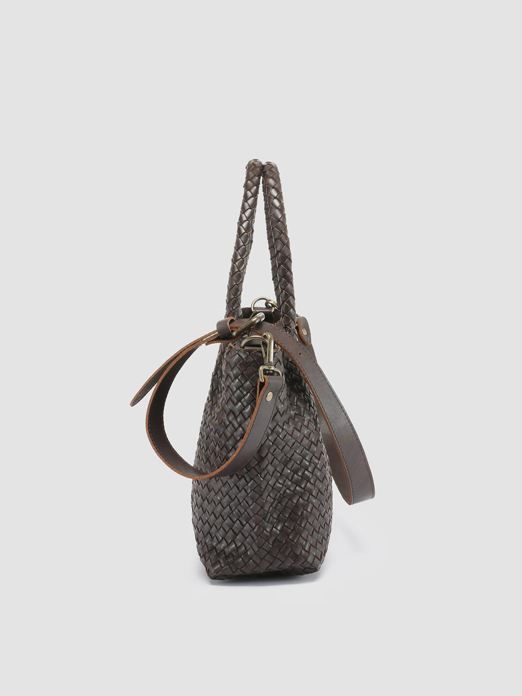OC CLASS 48 - Dark Brown Woven Leather tote bag - 4