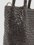 OC CLASS 48 - Dark Brown Woven Leather tote bag - 1