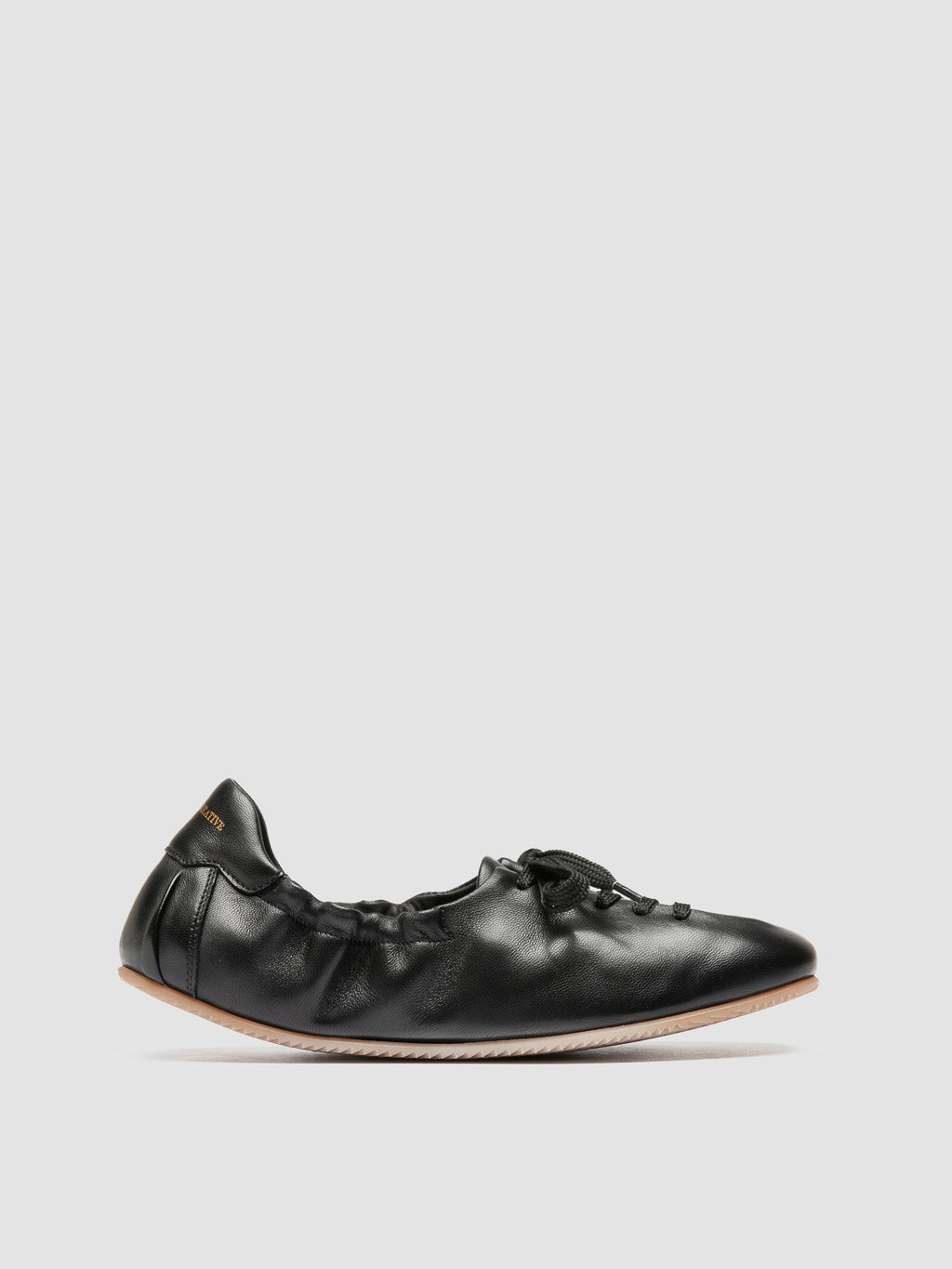 BALLET 101 - Black Leather Sneakers - image 1,side view