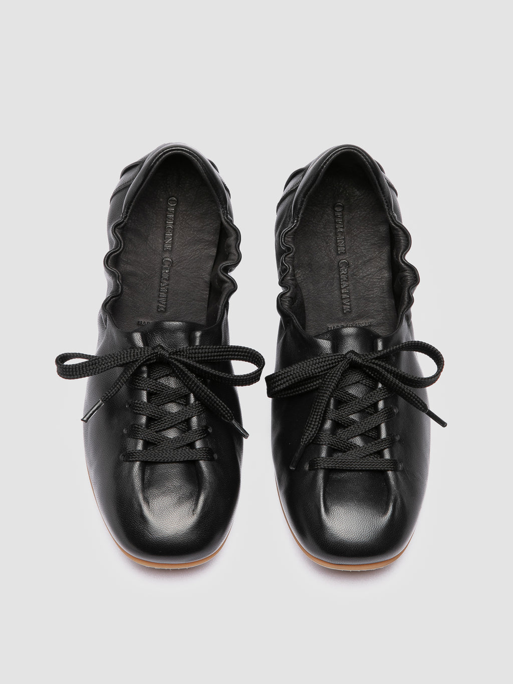 BALLET 101 - Black Leather Sneakers - image 2,side view