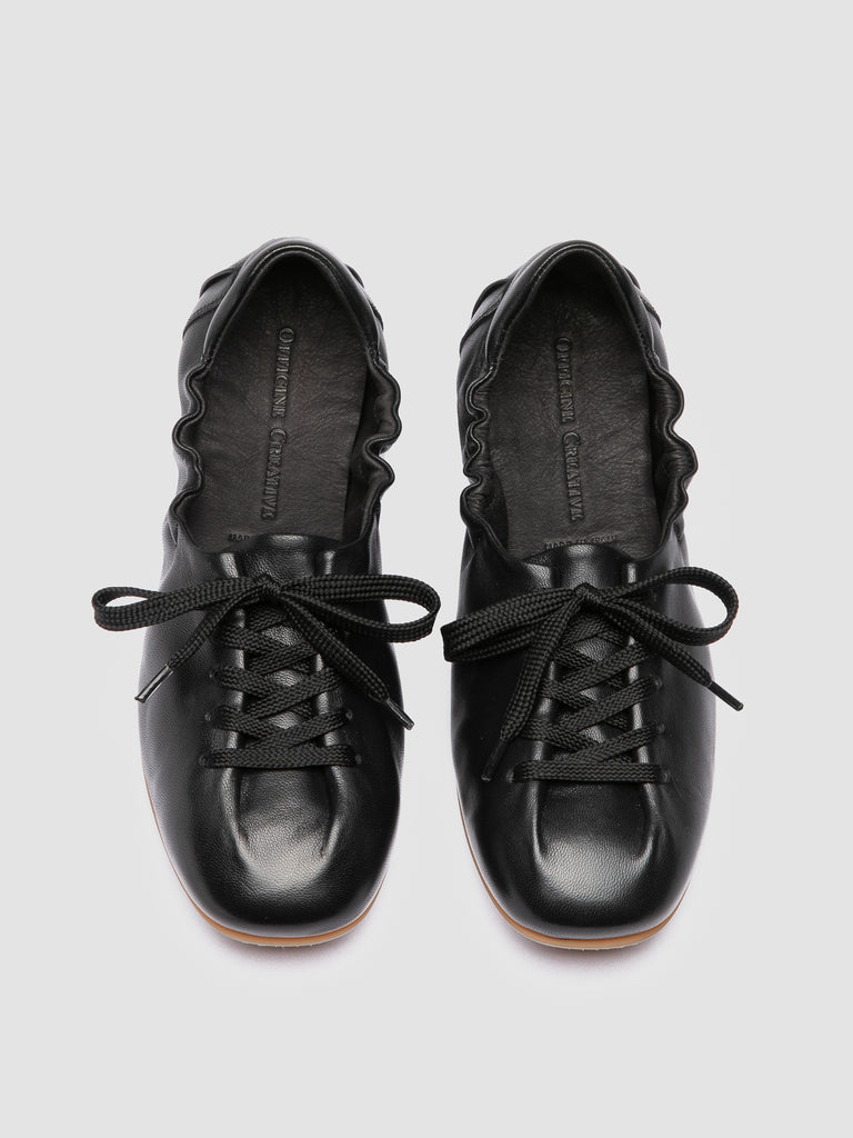 BALLET 101 - Black Leather Sneakers-hover