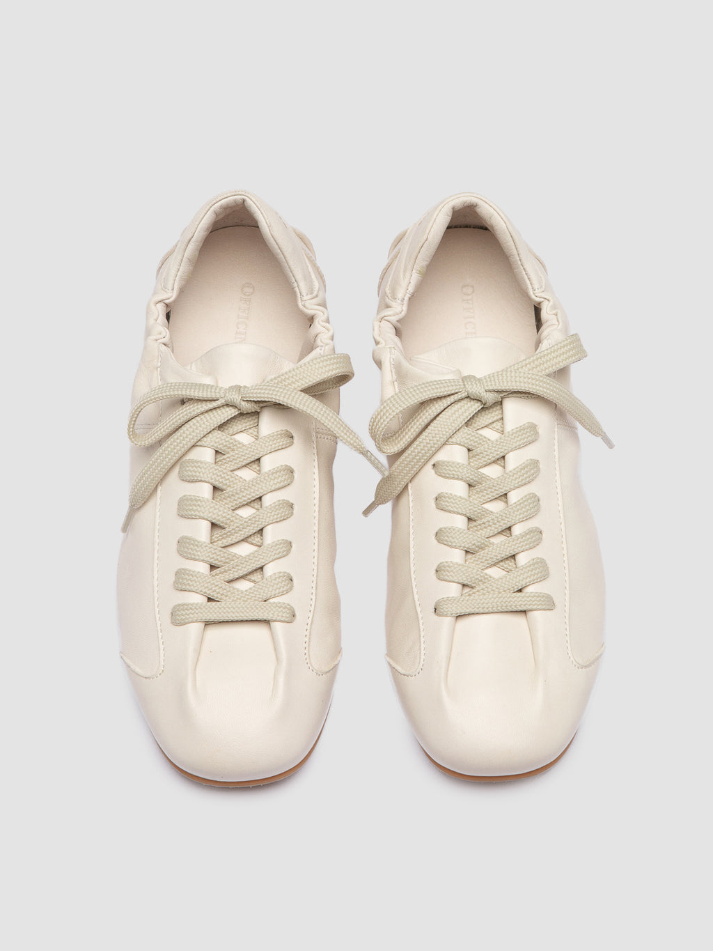 BALLET 102 - White Leather Low Top Sneakers - image 2,side view
