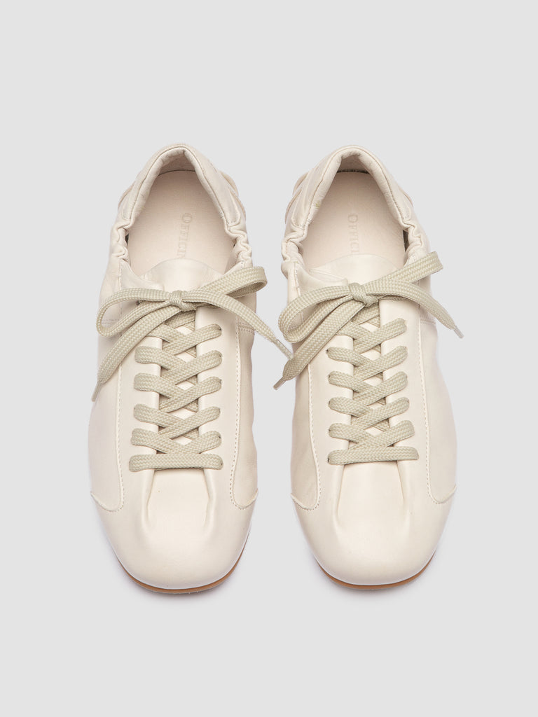 BALLET 102 - White Leather Low Top Sneakers