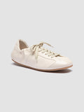 BALLET 102 - White Leather Low Top Sneakers - thumb image 3,side view