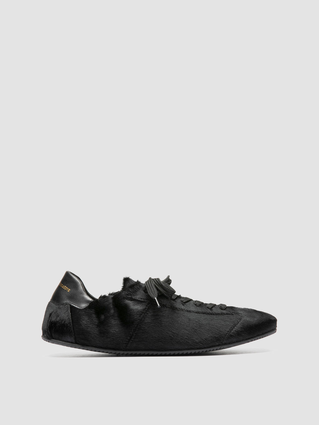 BALLET 102 - Black Leather Low Top Sneakers - image 1,side view