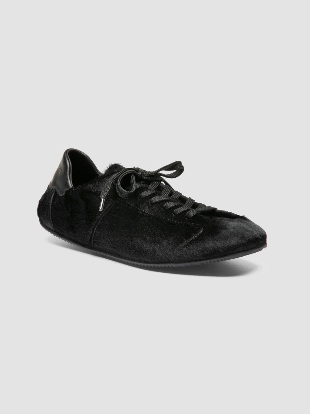 BALLET 102 - Black Leather Low Top Sneakers - image 3,side view
