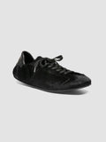 BALLET 102 - Black Leather Low Top Sneakers - thumb image 3,side view