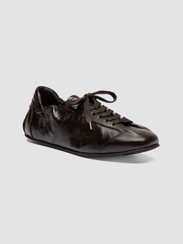 BALLET 102 - Brown Leather Low Top Sneakers