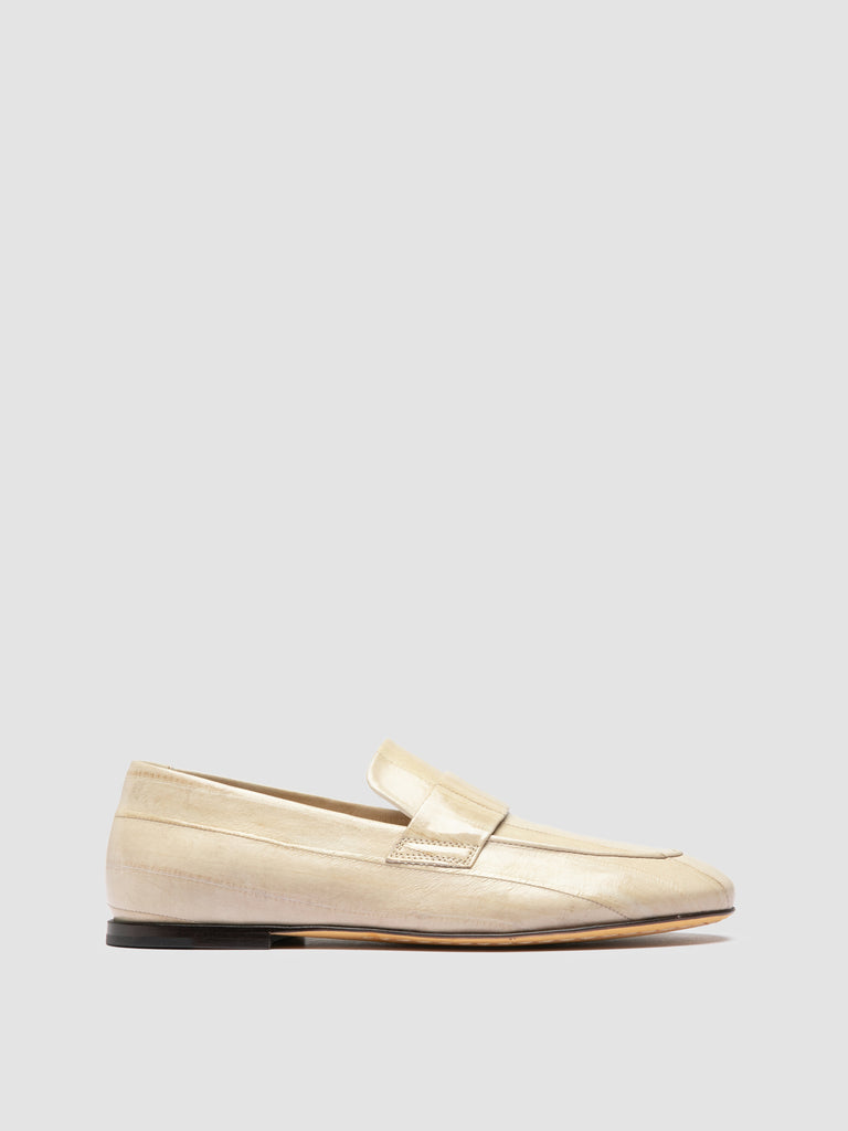 BLAIR 009 - White Leather Penny Loafers
