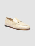 BLAIR 009 - White Leather Penny Loafers - thumb image 3,side view