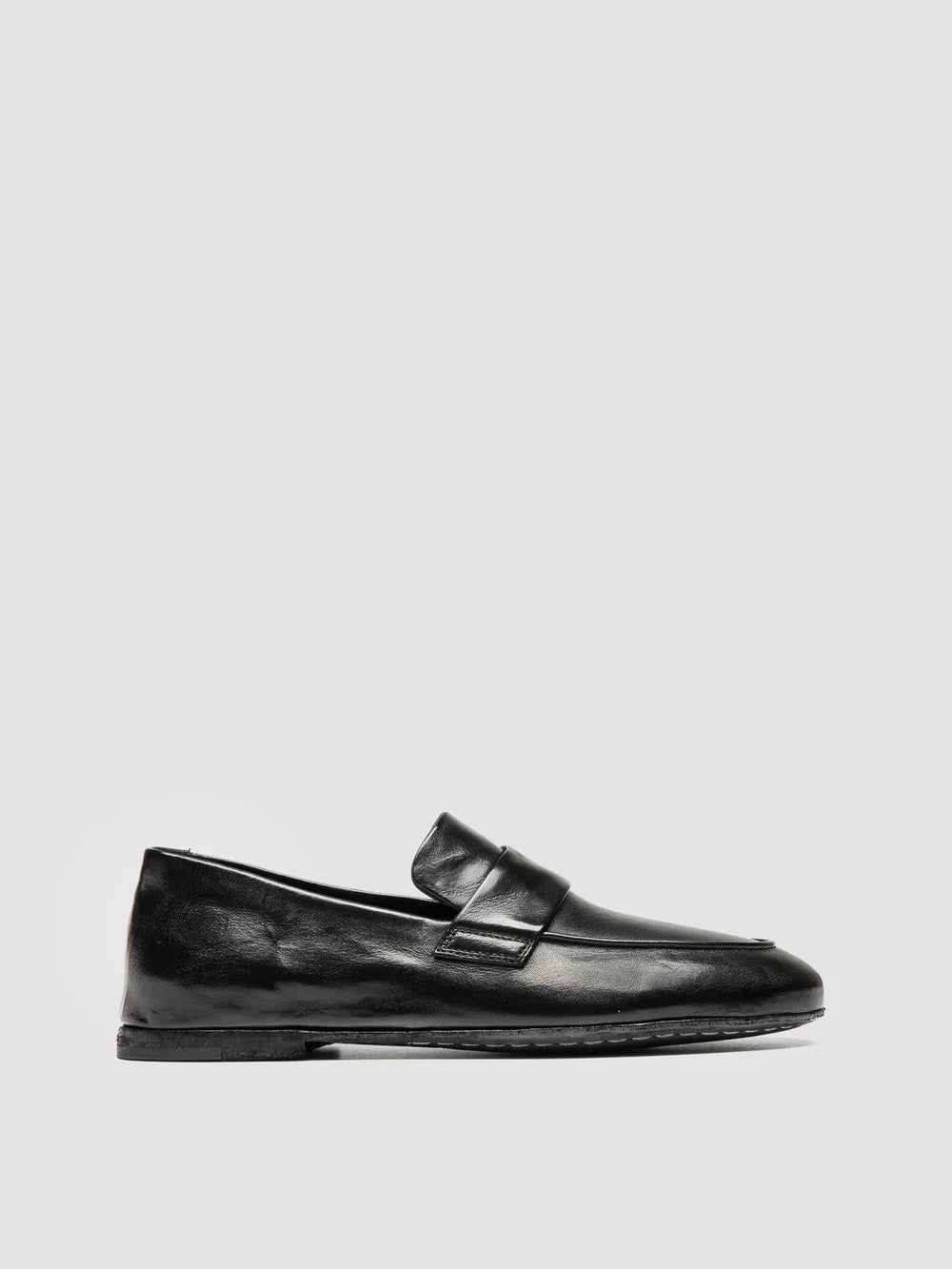BLAIR DD 001 -  Black Leather Penny Loafers - image 1,side view