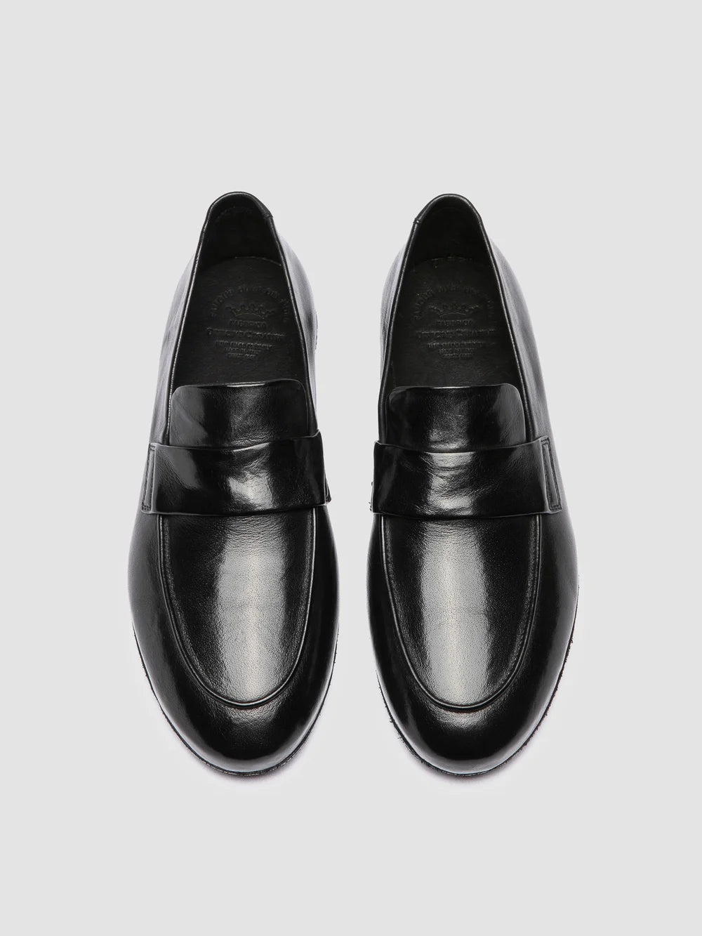 BLAIR DD 001 -  Black Leather Penny Loafers - image 2,side view