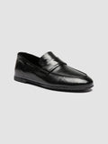 BLAIR DD 001 -  Black Leather Penny Loafers - thumb image 3,side view