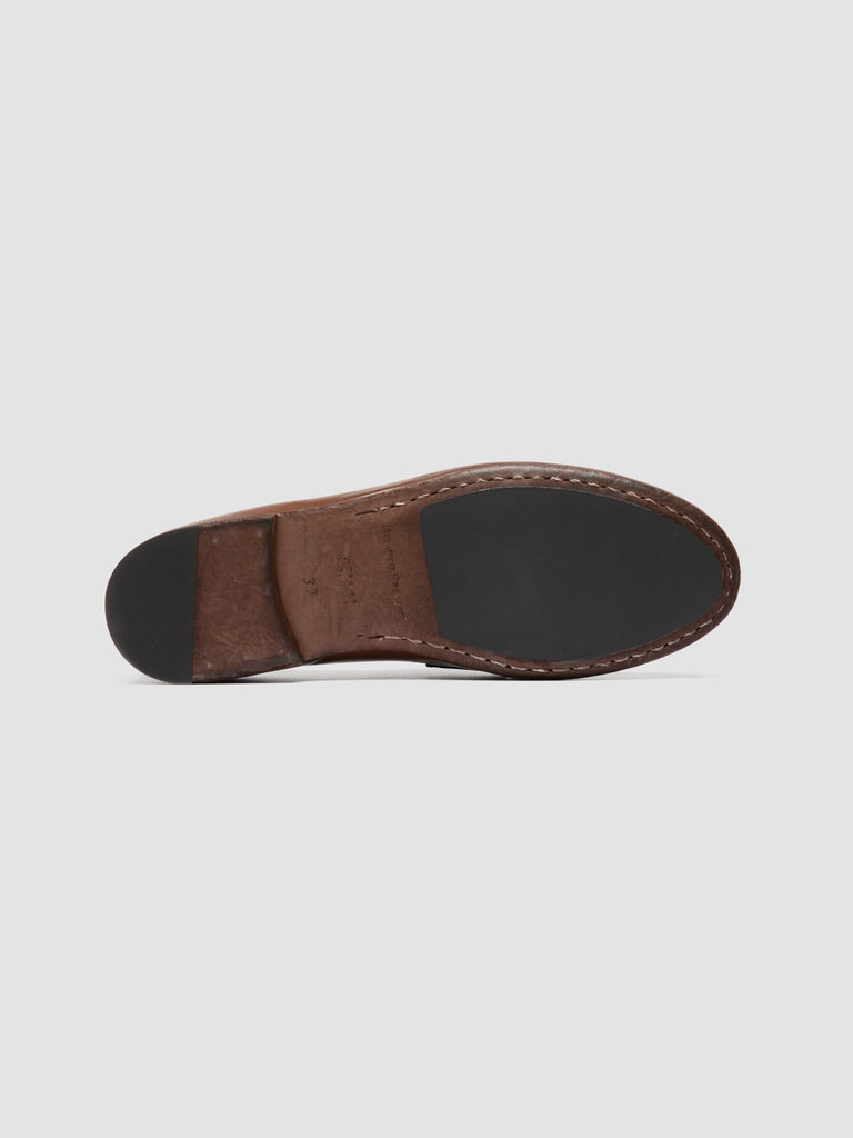 BLAIR DD 002_W - Brown Leather Penny Loafers