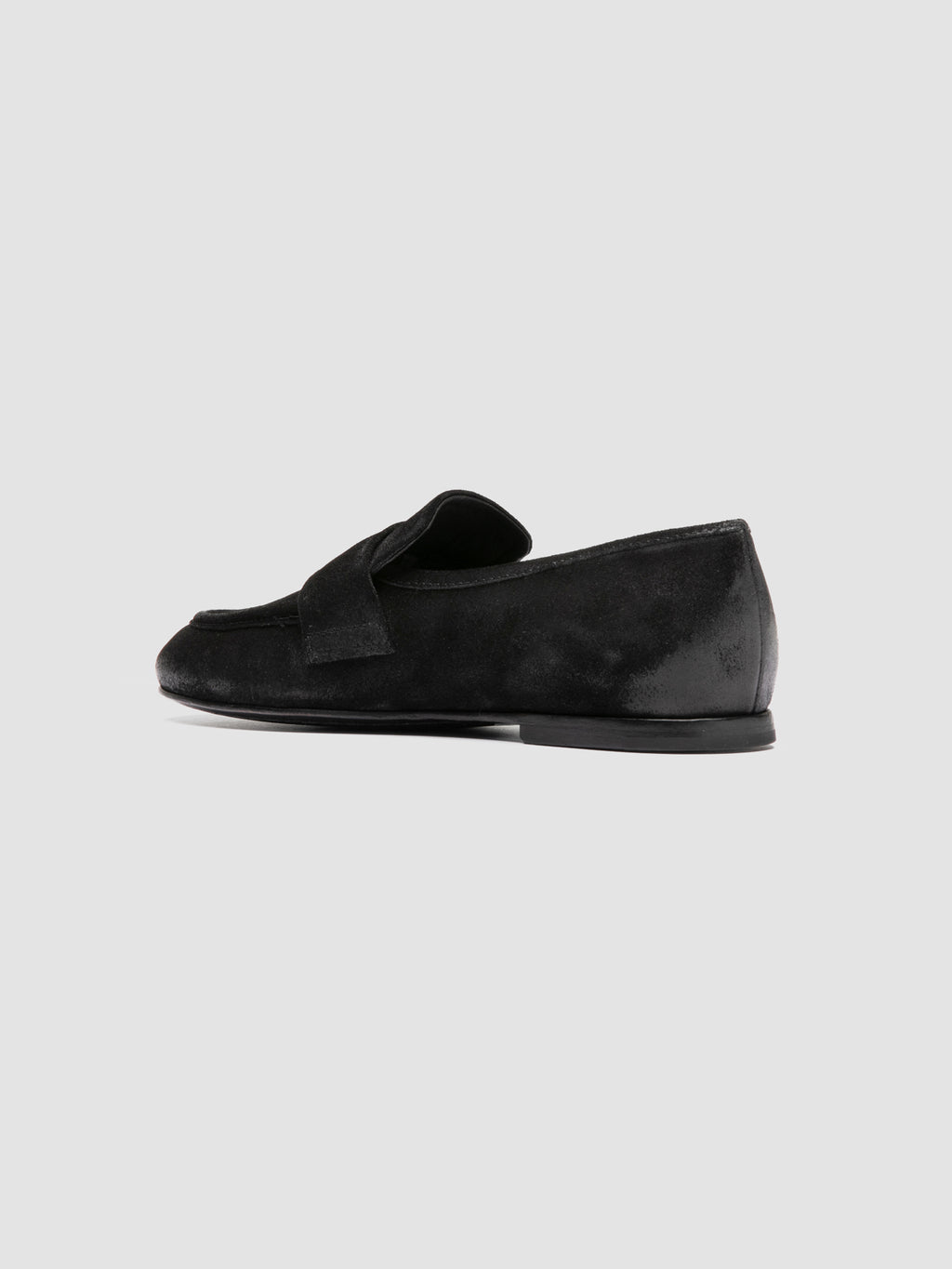 BLAIR DD 002_W - Black Suede Penny Loafers - image 4,side view