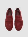 BLAIR DD/002_W - Burgundy Suede Penny Loafers - thumb image 2,side view