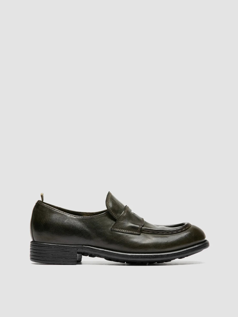 CALIXTE 020 - Green Leather Loafers - image 1,side view