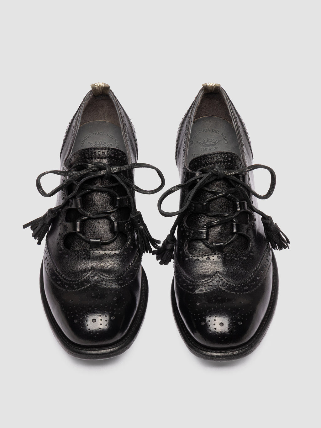 CALIXTE 087 - Black Leather Oxford Shoes - image 2,side view
