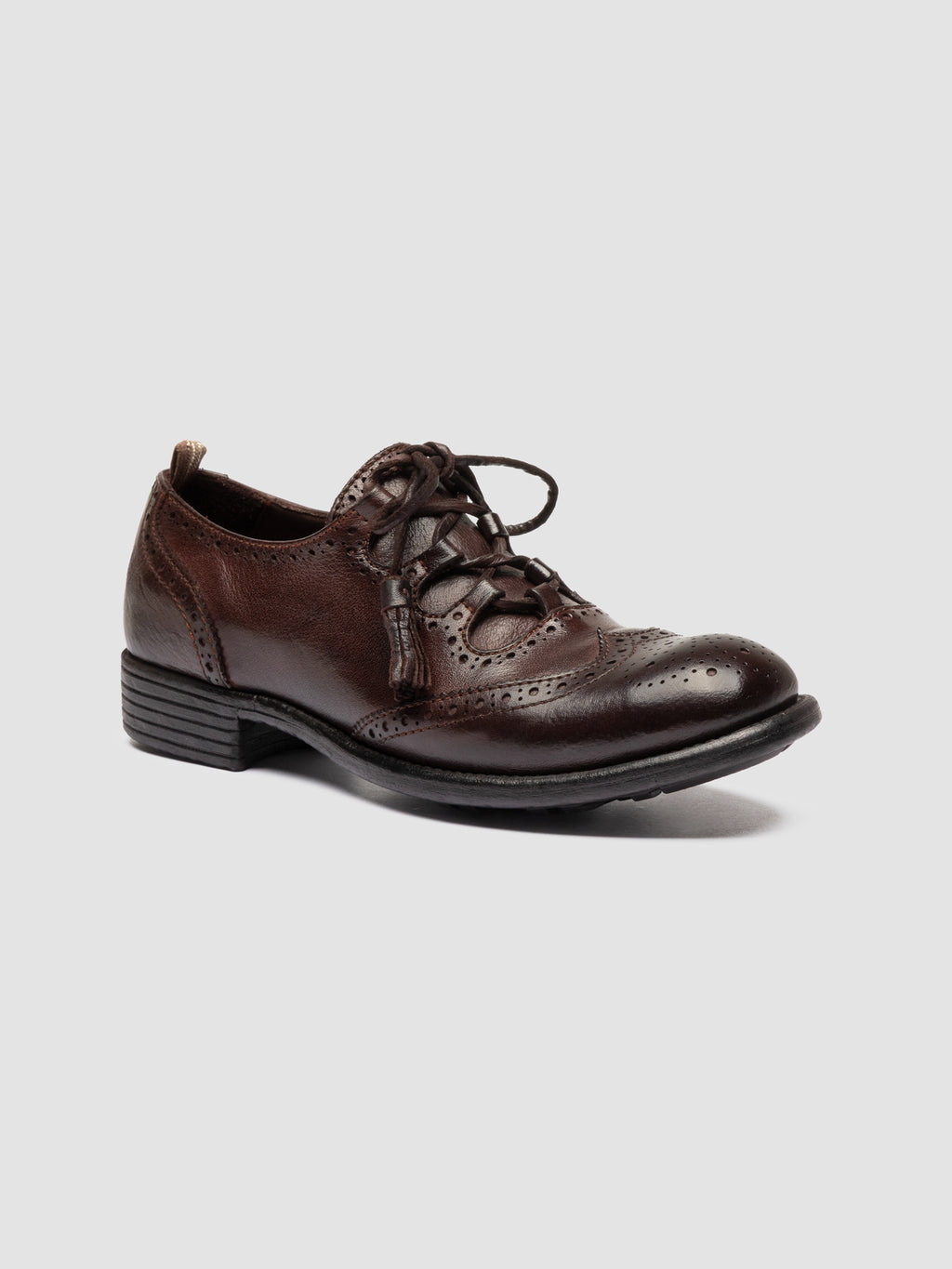 CALIXTE 087 - Burgundy Leather Oxford Shoes - image 3,side view