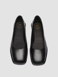 CLOVER 008_W - Black Leather Ballerina Shoes - thumb image 2,side view