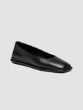 CLOVER 008_W - Black Leather Ballerina Shoes - thumb image 3,side view