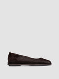 CLOVER 008_W - Burgundy Leather Ballerina Shoes - thumb image 1,side view