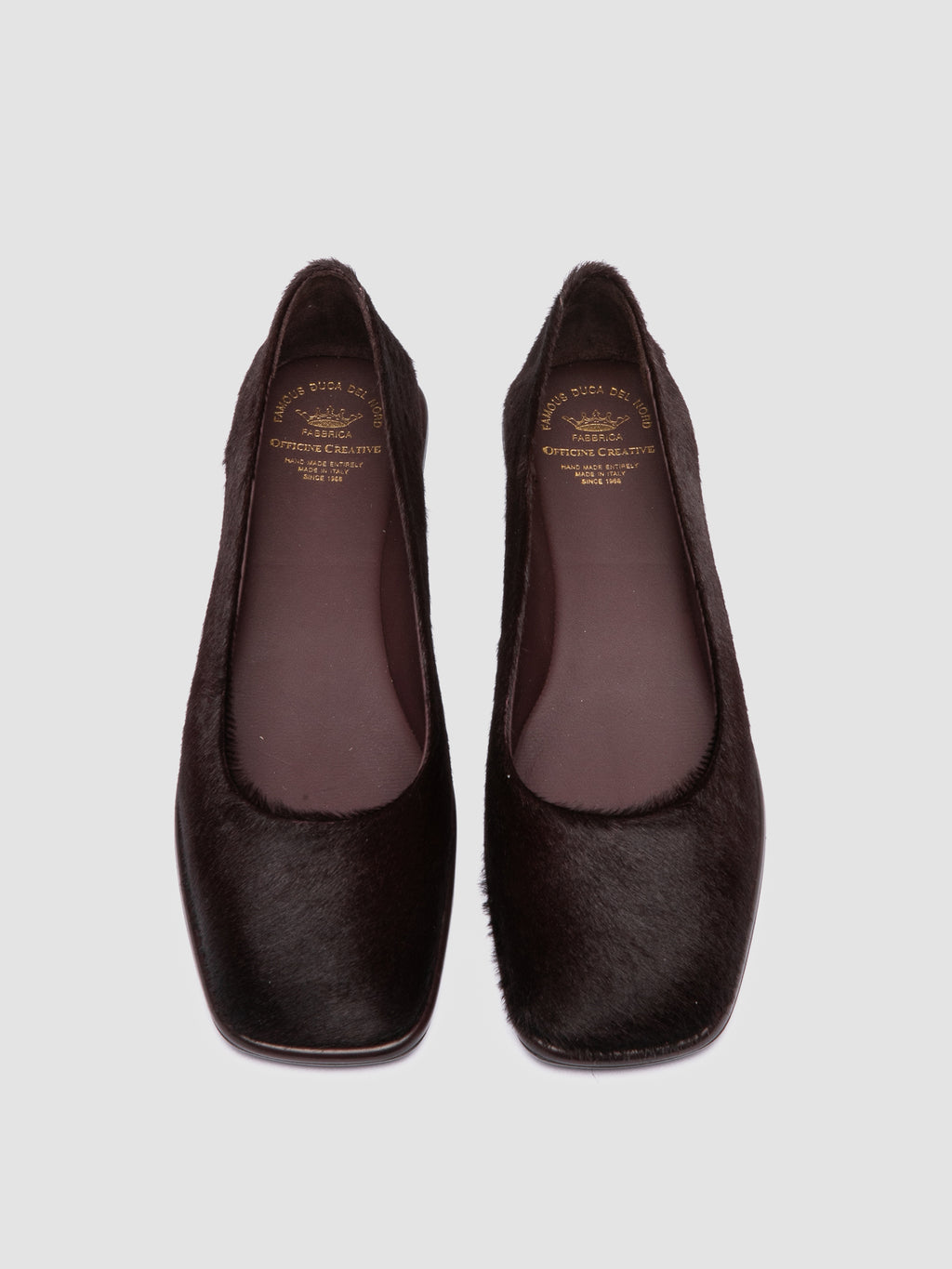 CLOVER 008_W - Burgundy Leather Ballerina Shoes - image 2,side view