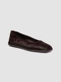 CLOVER 008_W - Burgundy Leather Ballerina Shoes - thumb image 3,side view