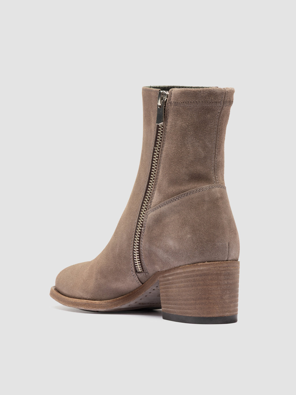 DENNER 127 - Taupe Suede Zipped Boots - image 4,side view