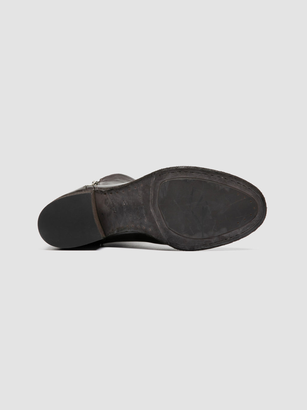 DENNER 129 - Grey Leather Zipped Boots - image 5,side view