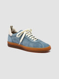 DESTINY 101 -  Blue Leather and Suede Sneakers - thumb image 3,side view