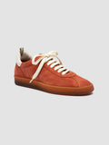 DESTINY 101 - Red Leather and Suede Sneakers - thumb image 3,side view